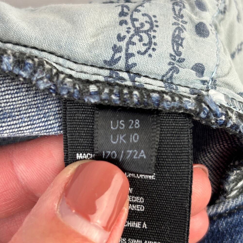 Free People We The Free Moto Jet Zip Skinny Baltic Crop Ankle Jeans Size 28 - Picture 11 of 15